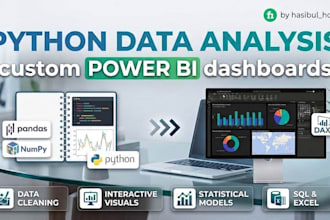 do python data analysis and custom power bi dashboard
