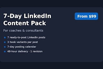 create a 7 day linkedin content pack for coaches and consultants