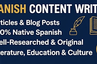 write engaging articles, blog posts, and content in spanish