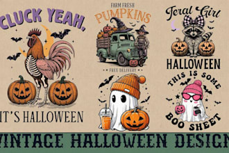 retro vintage halloween t shirt spooky design etsy and merch by amazon