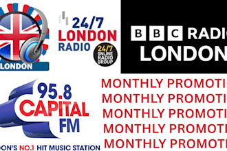 play your song on london radio for 30 days with royalties