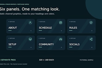 design six matching twitch panels for your stream
