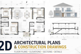 draft detailed 2d architectural plan and construction drawings