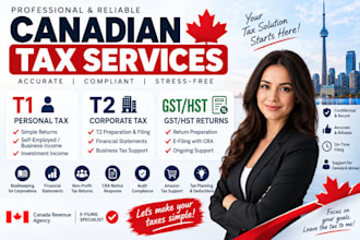 prepare and file canadian taxes, t2 corporate tax and t1 personal tax