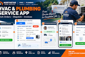 build hvac and plumbing app with work orders, scheduling, dispatch and invoicing