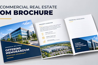 design commercial real estate offering memorandum, om brochure, digital brochure