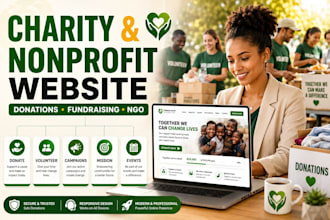 design nonprofit website for charity donations fundraising