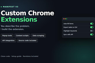 develop a custom chrome extension in manifest v3