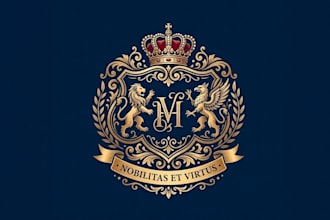 make elegant and regal logo with royal style for your brand
