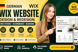 design redesign german wix website, wix studio, wix ecommerce store, wix booking
