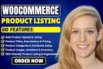 do woocommerce product uploading, listing and woocommerce product SEO