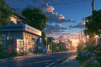 draw anime background, lofi artwork, visual novel art