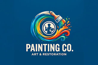 create modern custom painting logo for your brand