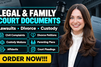 be your lawyer or paralegal for lawsuits, divorce, and custody documents