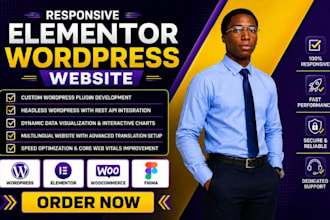 build responsive wordpress website with elementor website design