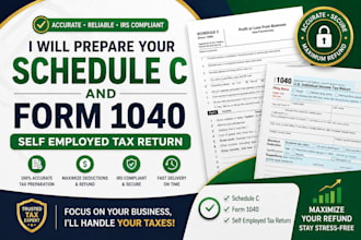 prepare your schedule c and form 1040 self employed tax return
