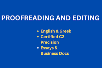 professionally proofread and edit your english or greek text