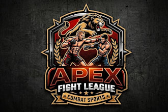 draw powerful exceptional combat sport logo
