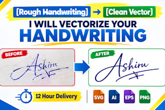 redraw your handwritten signature or vector tracing