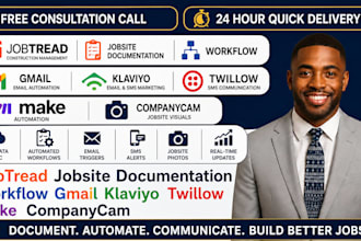 jobtread jobsite documentation workflow gmail klaviyo twillow make companycam