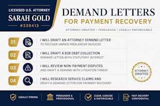 review your payment dispute, draft demand with litigation threat as US attorney