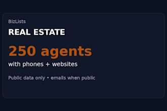 build b2b lead lists for real estate agents and brokerages