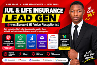 generate life iul and mortgage insurance leads setup sonant ai and CRM funnel