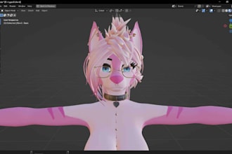 make custom vrchat avatar, 3d vtuber avatar, vrc character 3d furry nsfw avatar