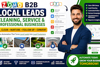 zoho b2b local leads cleaning service roofing landscaping insurance followup