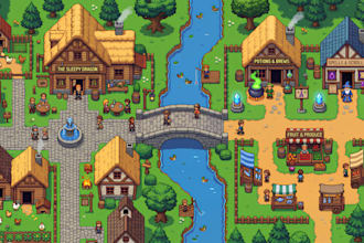 do 2d top down pixel art tileset game art tilemap rpg maker sprite sheet asset