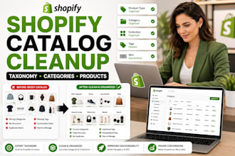 clean up shopify product taxonomy categories and product catalog