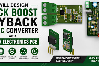 design buck boost flyback dc dc converter and power electronics pcb