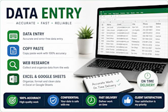 do data entry, copy paste, web research and typing