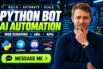 build custom python bot web scraping n8n ai automation telegram discord bot