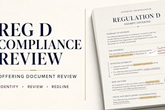 review your regulation d offering documents for legal compliance