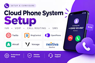 setup twilio, ringcentral, openphone, aircall, vonage and nextiva