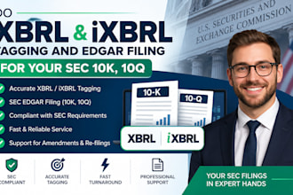 do xbrl and ixbrl tagging and edgar filing for your sec 10k, 10q