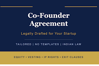 draft co founder agreement for your startup or business