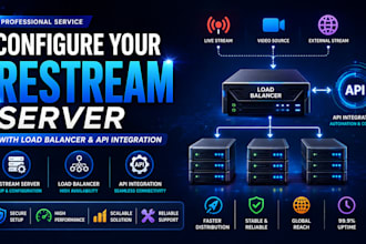 configure your restream server with ioad baiancer and  API integration