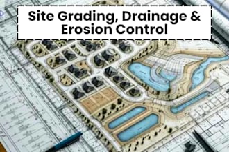 draw site plan, site grading plan,  drainage plan, utility, erosion control