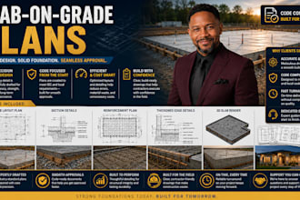 draw slab on grade foundation plans structural permit drawings