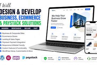 build wordpress website, business website, ecommerce or paystack storefront