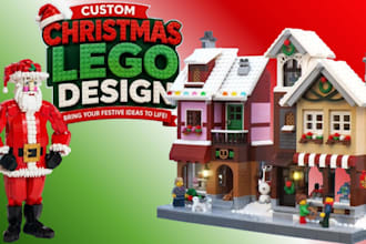 design custom christmas lego moc lego christmas village and 3d lego car bike toy