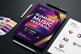 design event flyer business flyer banner and logo redesign