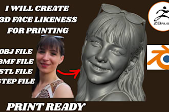 sculpt realistic 3d head bust face likeness portrait from photo cnc 3d printing