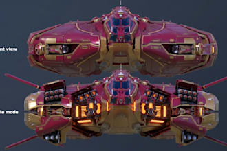 model custom 3d spaceships and game ready assets for unity and unreal engine