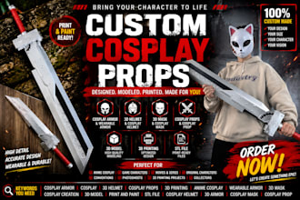 custom cosplay armor anime props 3d helmet wearable armor 3d model mask stl file