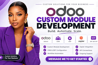odoo custom module development crm erp workflow automation zapier api setup