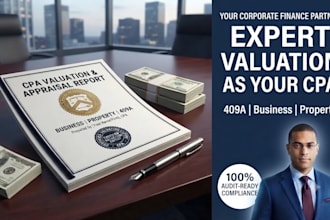 do business, property, 409a valuation, appraisal, corporate finance as your CPA