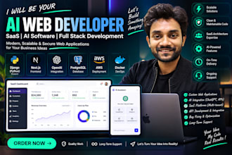 be your ai web developer for saas, ai software,  full stack developer